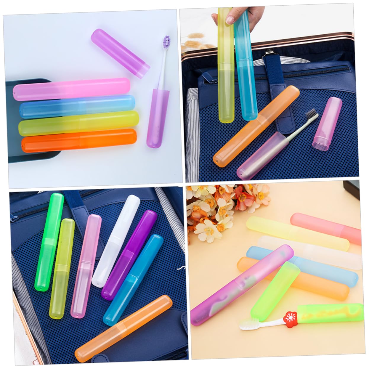 MAGICLULU 4 Set Custodia Per Spazzolino Color Caramello Portaspazzolini Custodia Da Viaggio Porta Spazzolini Coperture Per Spazzolini Da Denti Porta Dentifricio Pp 21 Pezzi * 4