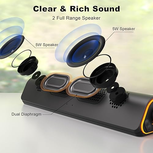 Miniatura 2 de SOULION Altavoces de computadora Bluetooth R50, barra de sonido de PC de 0.138 in para monitor de escritorio, con cable USB alimentado y luces LED