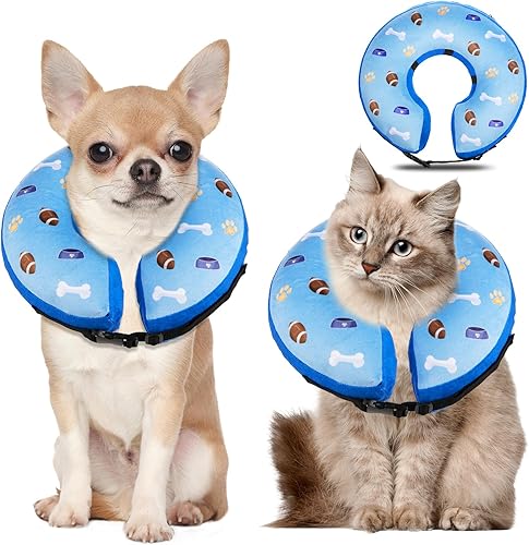 Collar inflable de cono para perro alternativo después de la cirugía, collar de dona para el cuello de mascota, cono de recuperación suave para