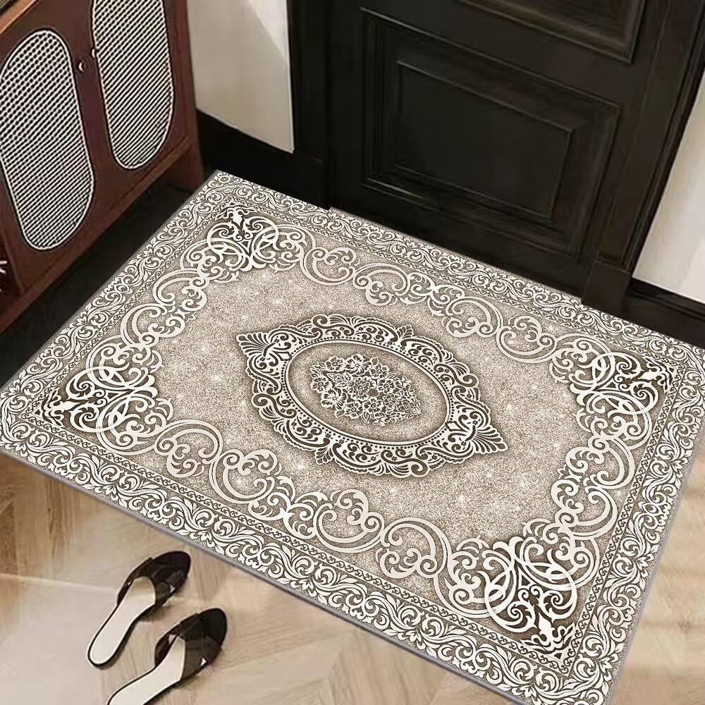 Felpudo Entrada Casa 60x90 cm Patrón Beige Felpudo Antideslizante Lavable Felpudo Exterior Felpudos Entrada Casa Alfombrilla para Pasillo Cocina Dormitorio Mascotas