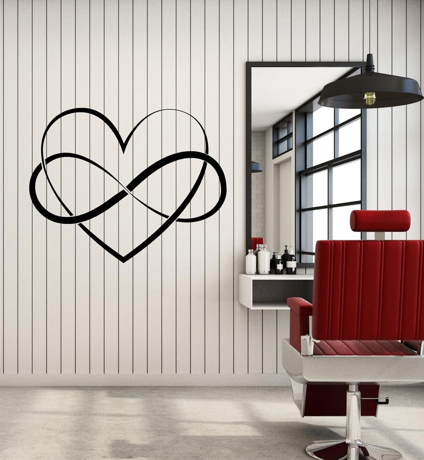 Large Vinyl Wall Decal Forever Heart Infinity Symbol Love Romance Decor Stickers Mural (g7277) Black