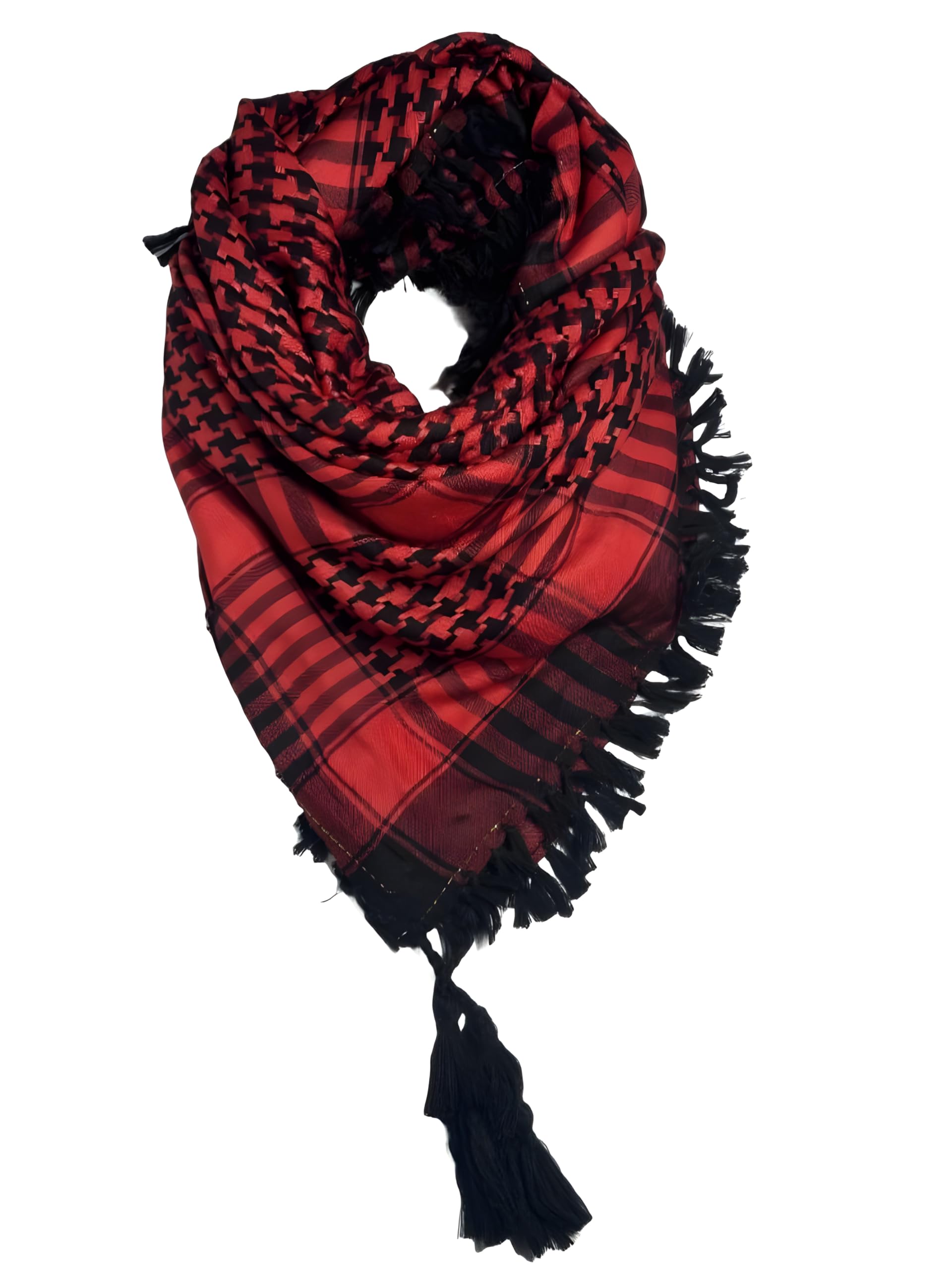 SIGMA FITSSigmaFits Multifunctional Tactical Arabic Shemagh Keffiyeh - Men & Women's Arab Scarf, Army/Military Desert Veil Wrap Head Cover Neck with Tassel Long Shawl [48x48 inch] Multicolor