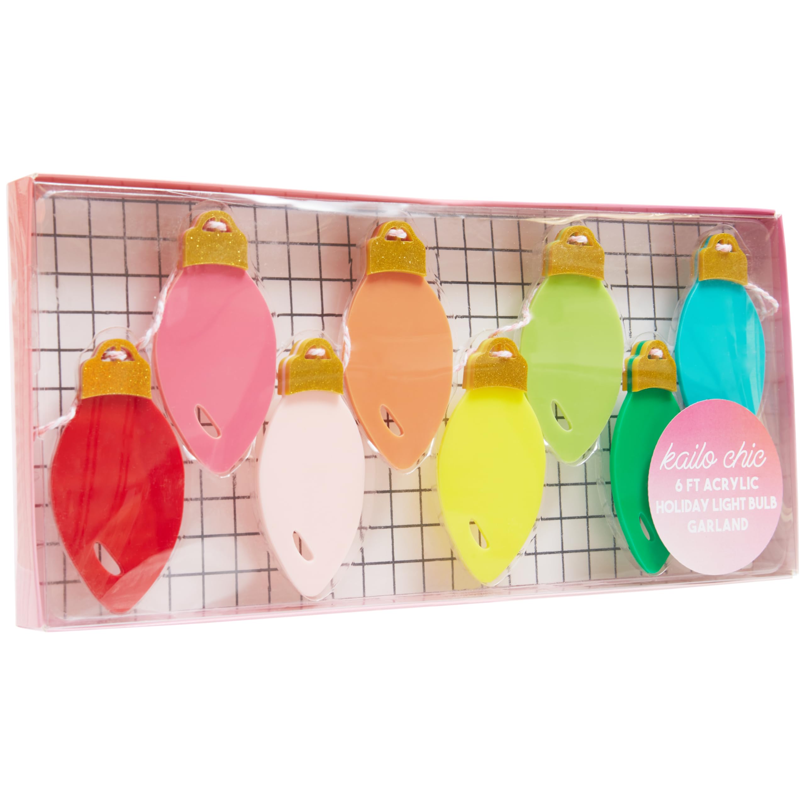 Guirlande d'ampoules de vacances Kailo Chic acrylique multicolore 1,8m