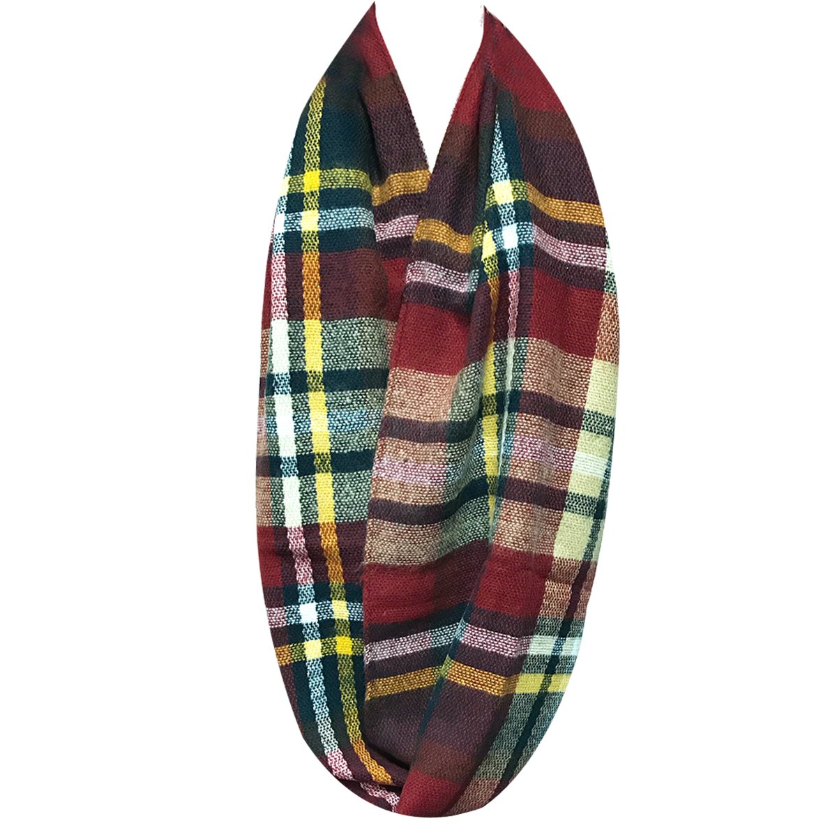 Wrapables Women's Plaid Print Infinity Scarf