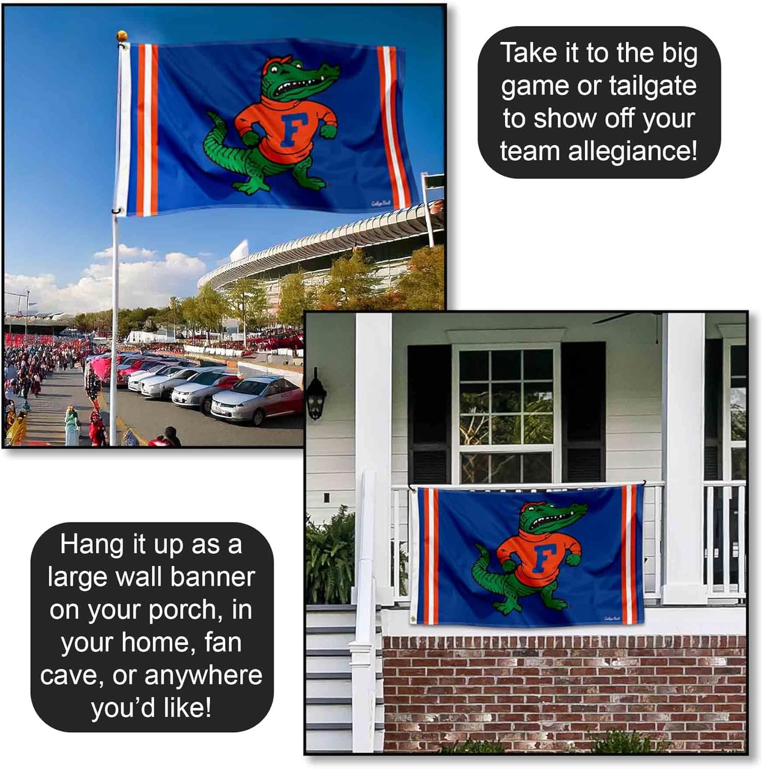 College Flags & Banners Co. Florida Gators Vintage Retro Throwback 3x5 Banner Flag