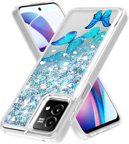 Funda para Moto G 5G 2023, Motorola G 5G 2023 con purpurina brillante de arena movediza que fluye líquido flotante resistente a prueba de golpes