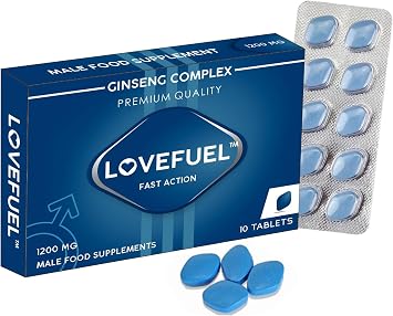 LOVEFUEL 1200mg UK | Stronger | Longer | Harder | Performance | Extra Strength Enhancing Pills, Stamina Endurance Booster Supplement Pills for Men | 10 Ginseng LIBIDO Booster Tablets