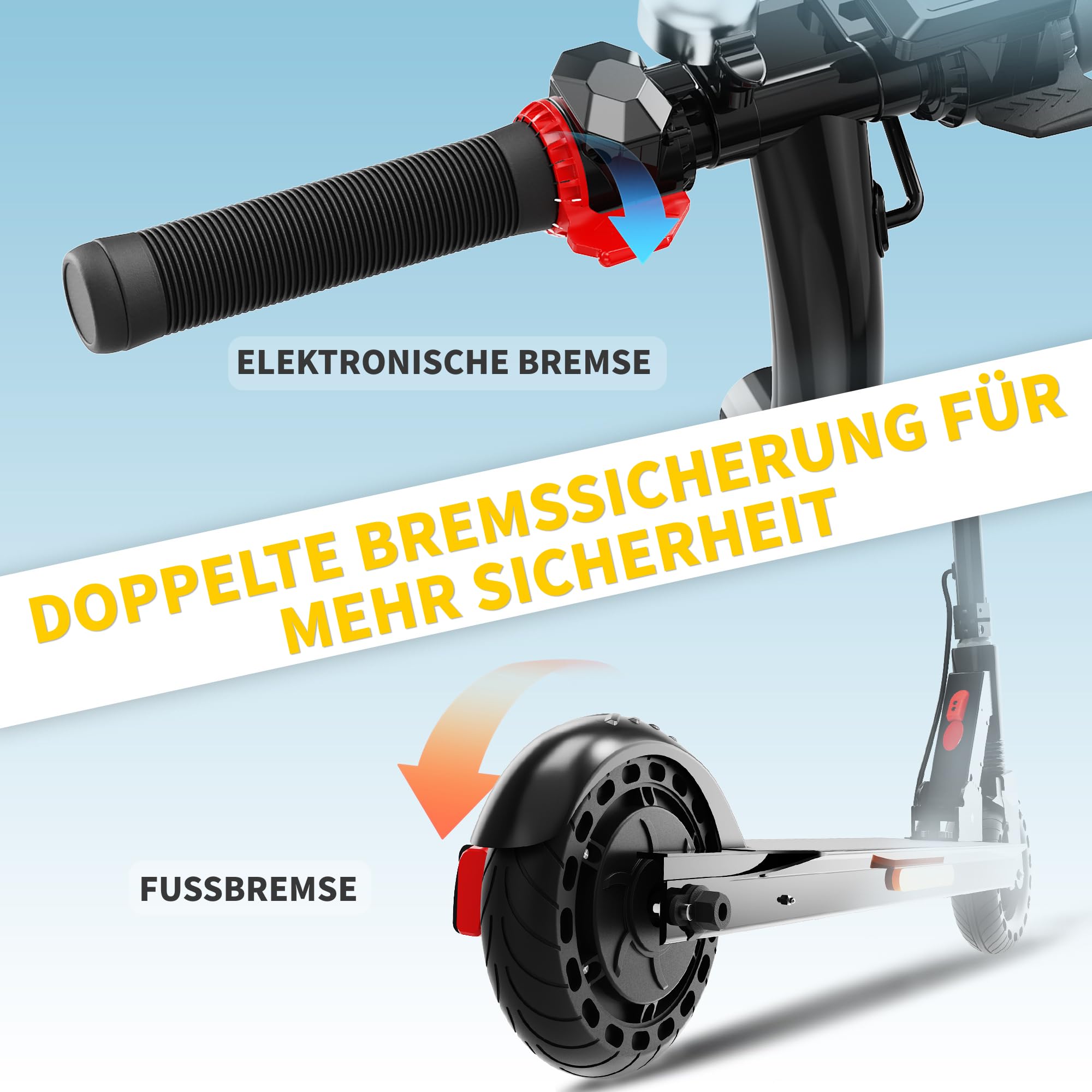 QnQ E Scooter, 2026 8 Zoll Faltbarer Roller, 500 W/20 km/h Motor, 15 km Reichweite, pannensichere Wabenreifen, Kinder und Jugendliche.