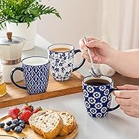 Vista 6 de vancasso SELENE Coffee Mugs Set of 6, 12 Oz Porcelain Coffee Cups with Handle, Ceramic Tea Cup for Cappuccino, Latte, Tea, Cocoa, Dishwasher &