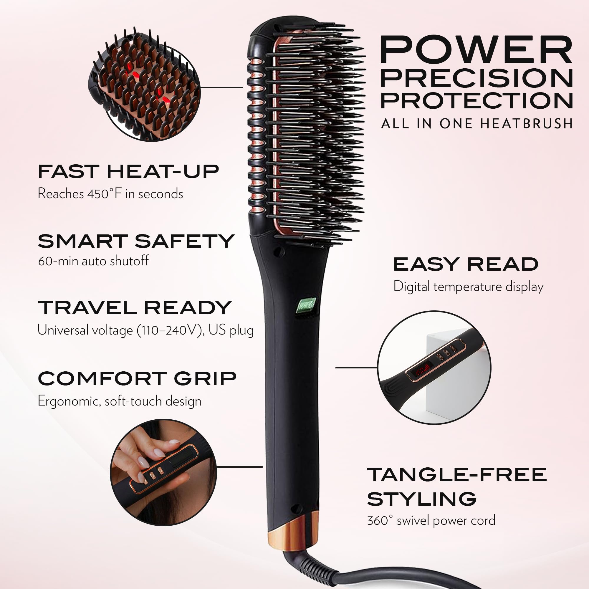 NuMe Ionic Straightening Brush - Smooth Hair! -3