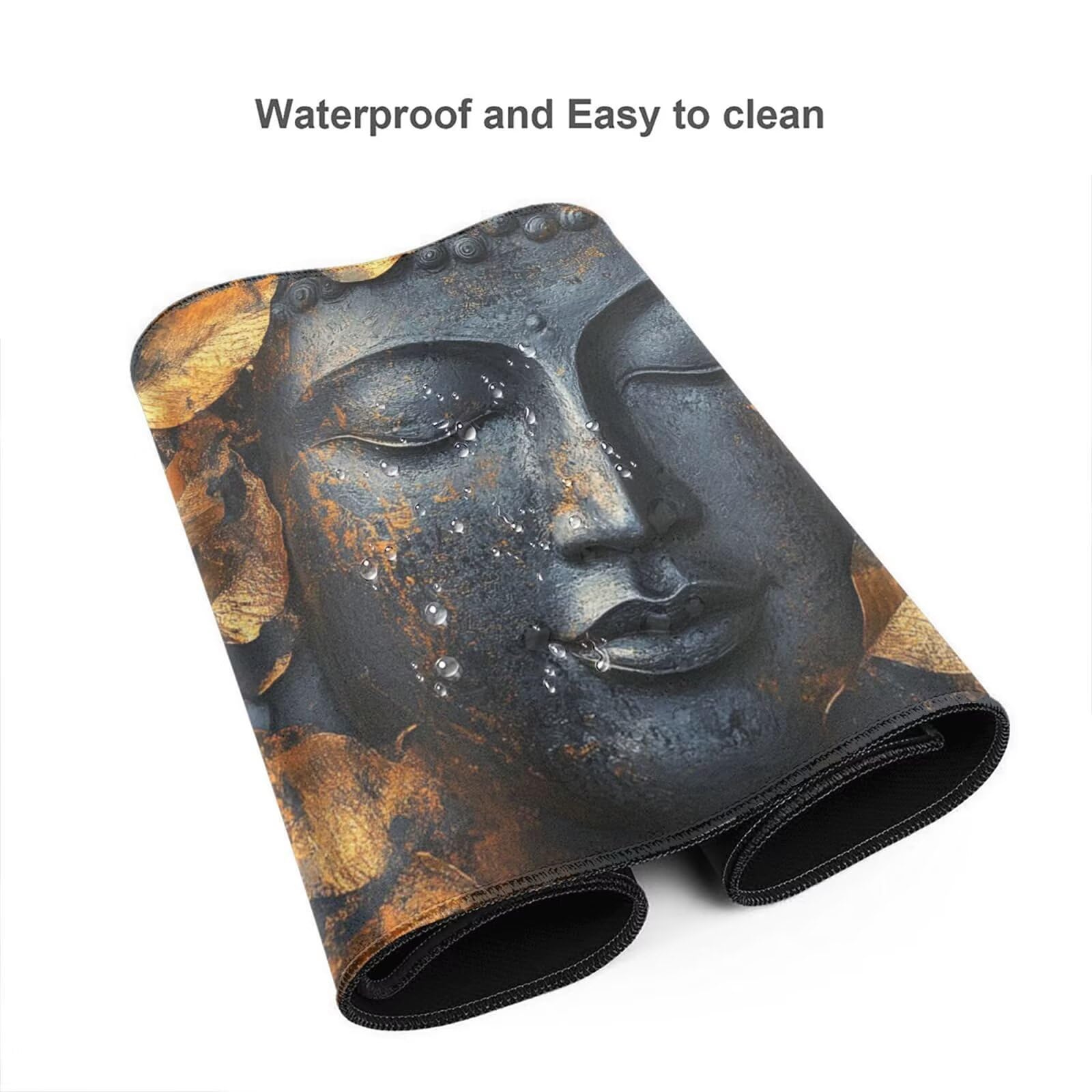 Alfombrilla Ratón Vintage Alfombrilla Ratón XXL 1600 x 800 mm, Buda Mouse Pad Gaming con Bordes Cosidos, Impermeable Mousepad XXL Base de Goma Antideslizante, Mouse Pad para Oficina Accesorios Q262