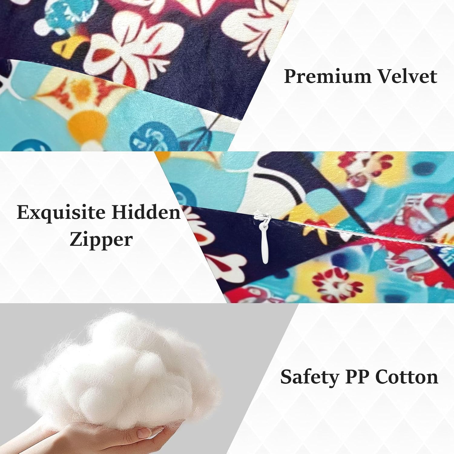 Colorful Geometric Pattern1 Human-Shaped Pillow Soft Body Pillows Washable Velvet Pillows for Anxiety Relief Sleeping Cuddling & Support