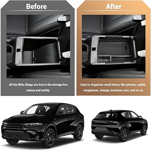 Miniatura 7 de YEE PIN Organizador de consola central para Dodge Hornet 2023 2024 2025 Hornet GT Organizador de consola del medio Hornet GT Plus Bandeja de consola