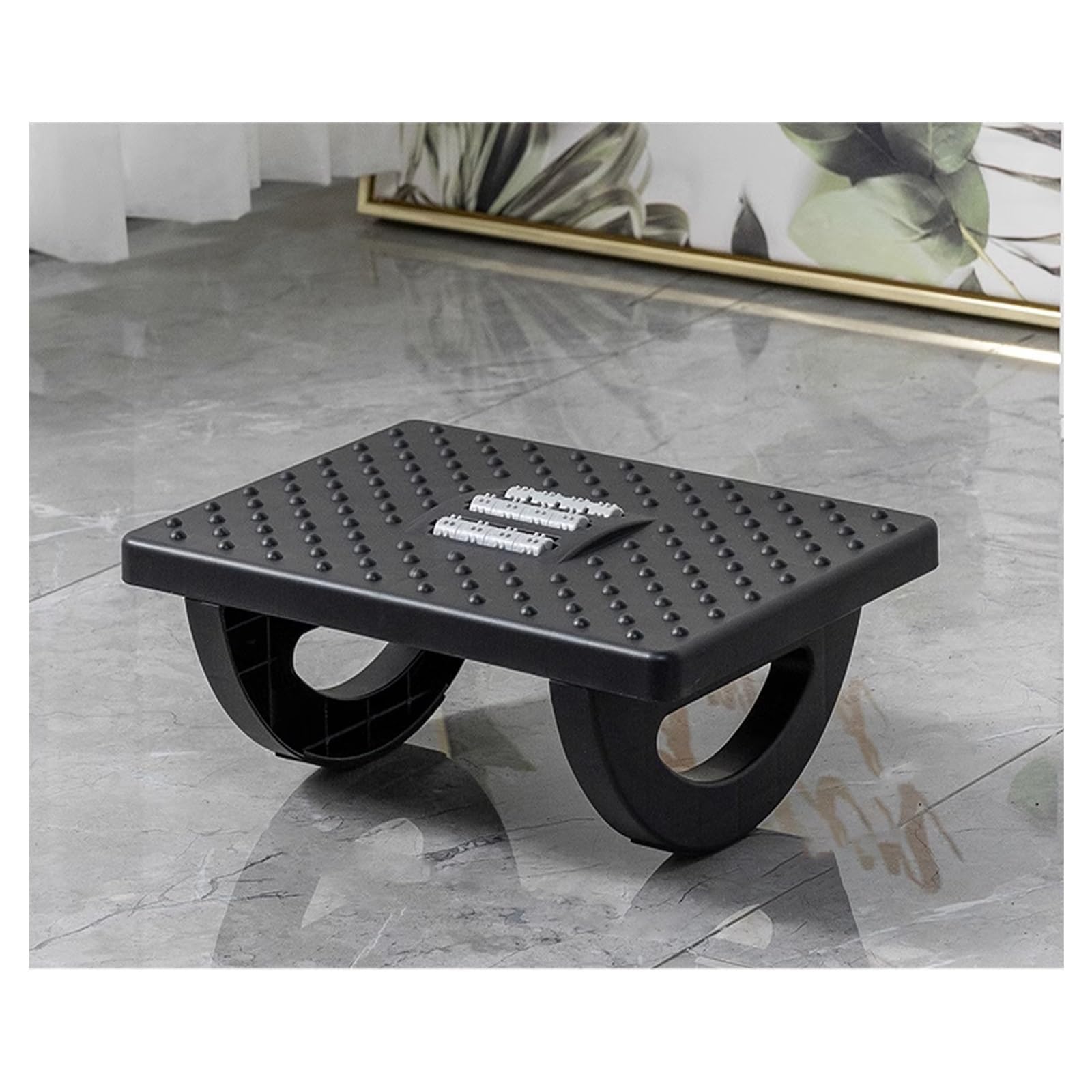 step stool, Strong Load-Bearing Capacity, Roller Massage, Non-Slip Foot Pad, Suitable for Multiple Scenarios(Black)