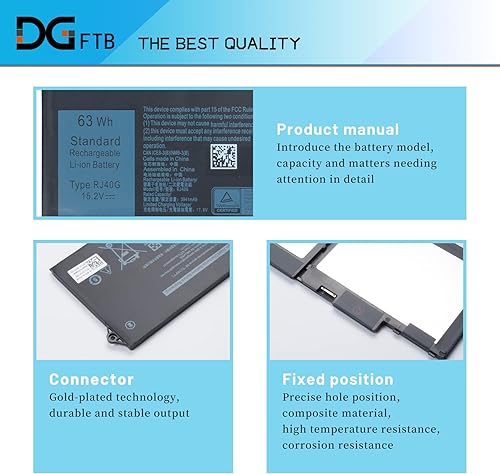 Miniatura 2 de DGFTB Reemplazo de batería para laptop RJ40G para Dell Latitude 14 5420 Latitude 15 5520 Precision 15 3560 P137G P137G001 P104F001 P104F002 075X16