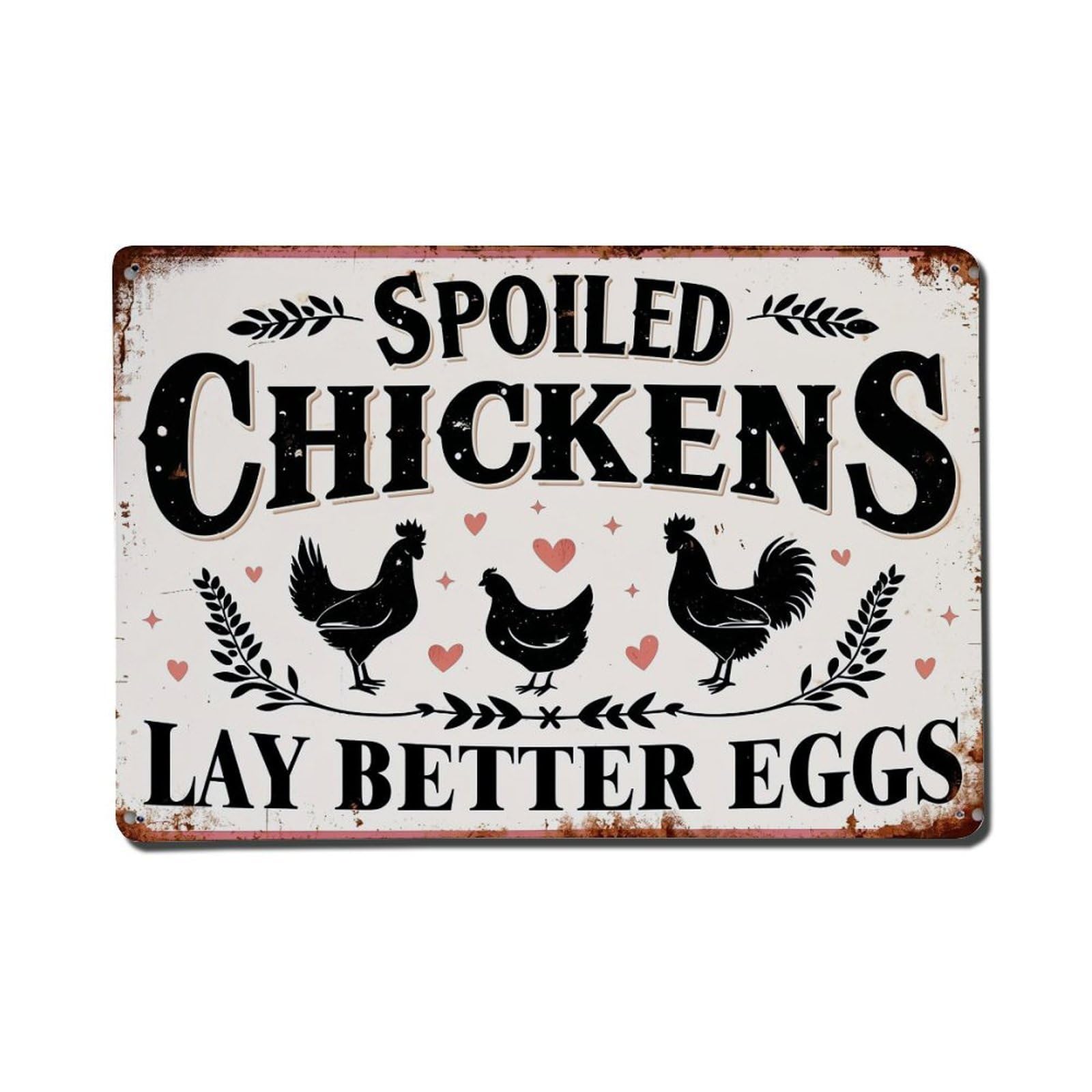 Jdfenggu Vintage Spoiled Chickens Lay Better Eggs_1 Retro Metal Tin Sign, Metal Poster For Bar, Home, Man Cave, Kitchen, Laundry Room Art Decor 8X12 Inch