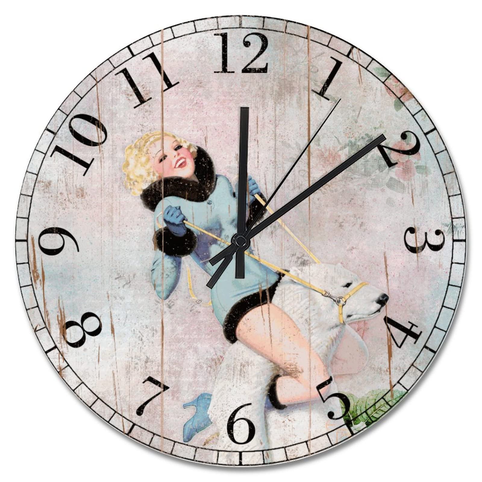 Horloge murale campagnarde pour décoration salon et cuisine chaleureuse