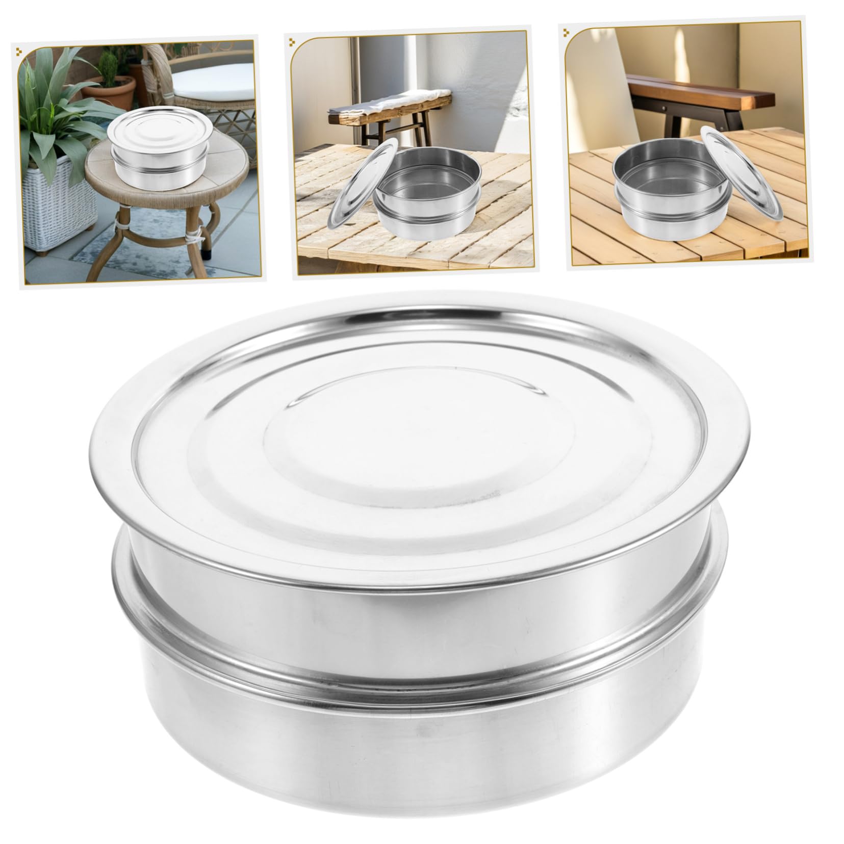 Kit de Germination en Acier Inoxydable 1 Set Argenté | Trays Empilables avec Couvercle, pour Pousses de Blé et Haricots, Usage Commercial et Restaurants