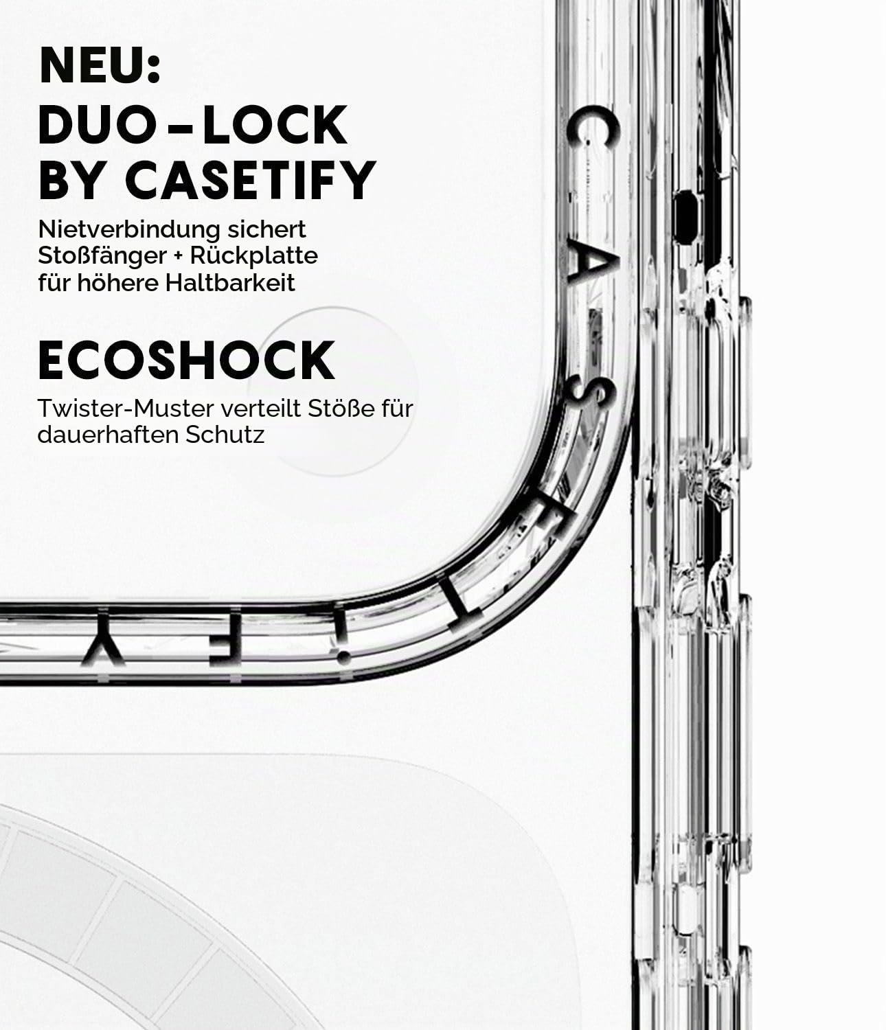CASETiFY Compact iPhone 17 Pro Hülle [MagSafe-kompatibel/Schlank/Schutz vor Stürzen aus 1,2 m] - Lipstick Kisses - Transparentes Schwarz | Schlank und schlank, 1,2 m, 2 x Fallschutz in Militärqualität, Lippenstift-Küsse, Schwarz