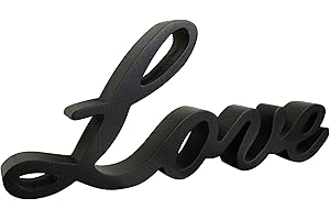 CVHOMEDECO. Black Wooden Words Love Sign