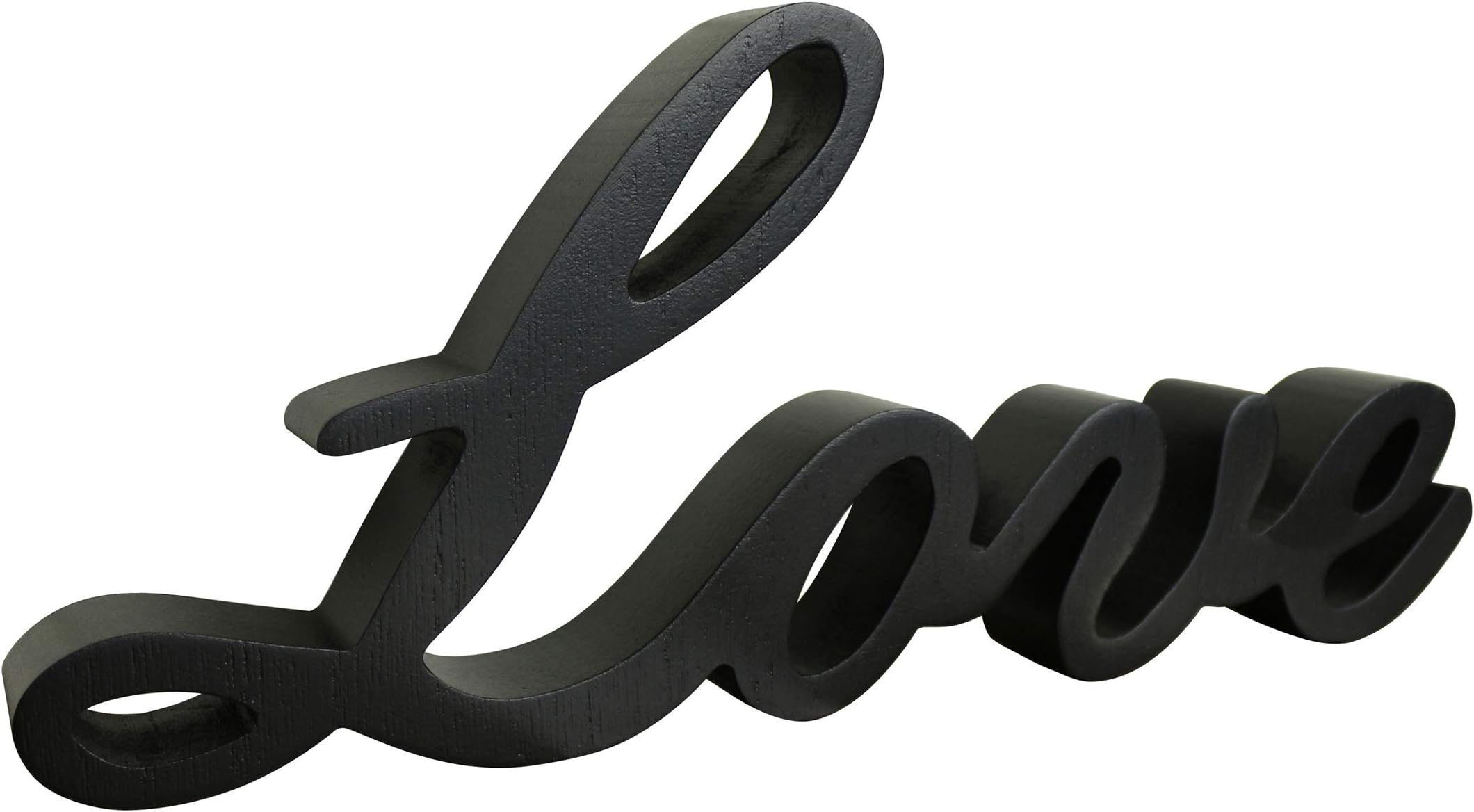 CVHOMEDECO. Black Wooden Words Sign Free Standing "Love" Desk/Shelf/Home Wall/Office Decoration Art, 10-1/4 x 4-1/2 x 1 Inch