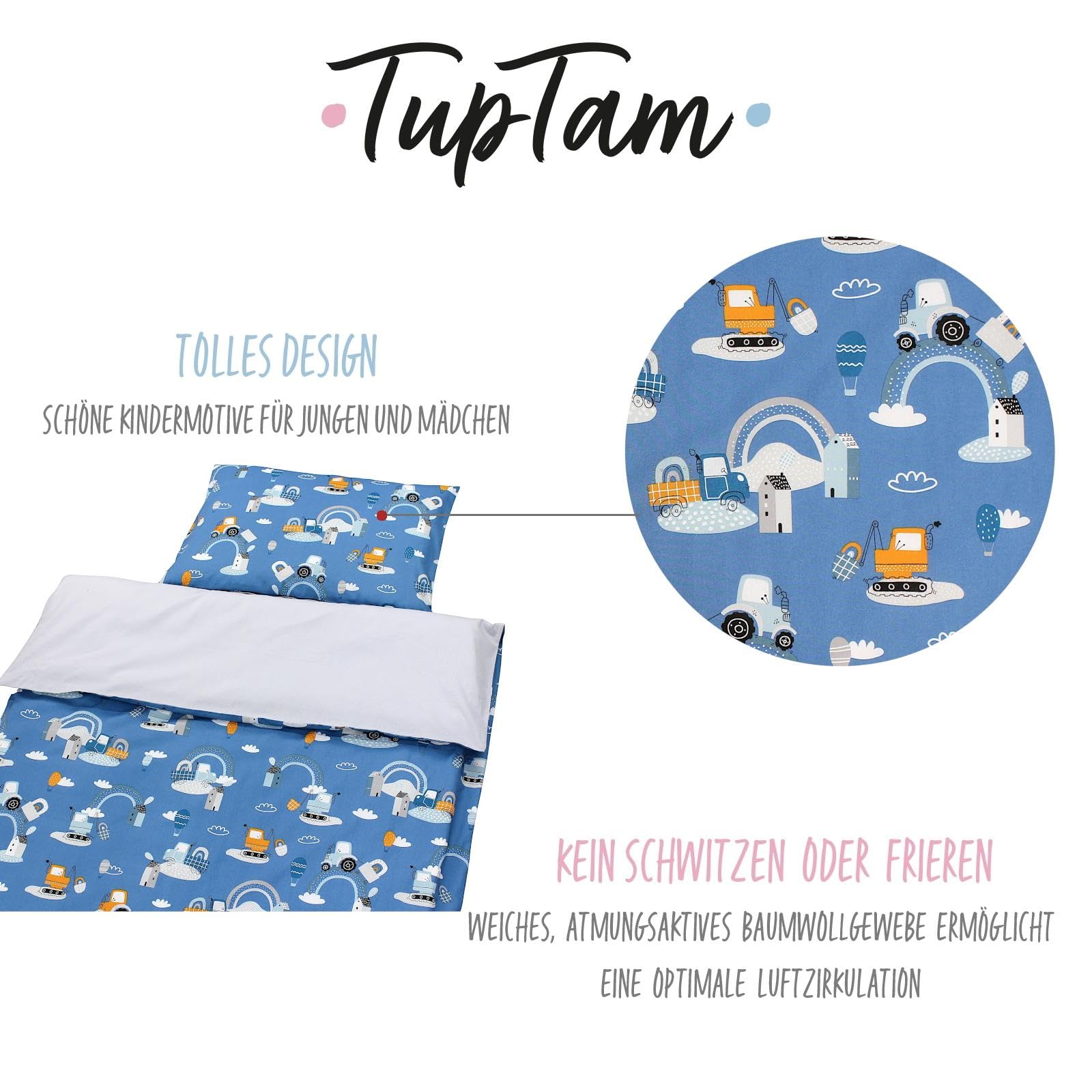 TupTam Juego de Ropa de Cama para Niños, de 2 Piezas., Conejo/Rosa/Lunares, 120x90 cm — view 85