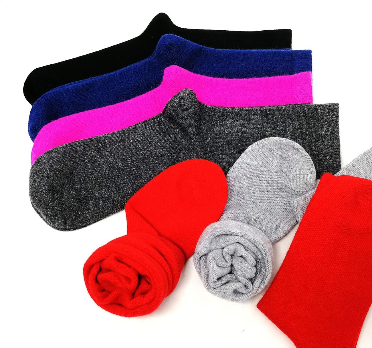 Pure Cashmere Thick Unisex Men Women Crew Mid Calf Causal Socks, Smooth Toes and Heel Sewed by Handwork - Image 3