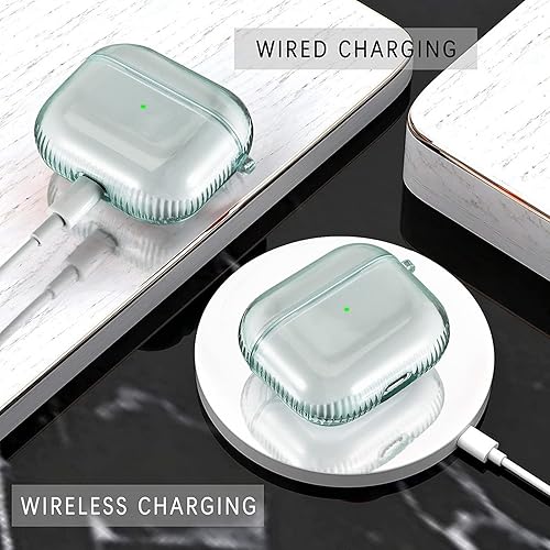 Miniatura 6 de Worryfree Gadgets Funda compatible con AirPods 3 Generación 3, funda suave y transparente de TPU transparente a prueba de golpes, diseñada con