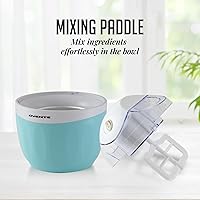 Vista 4 de OVENTE Máquina eléctrica de helados con tapa de fácil bloqueo, cuenco congelador de 1 cuarto de galón para yogur congelado saludable y casero