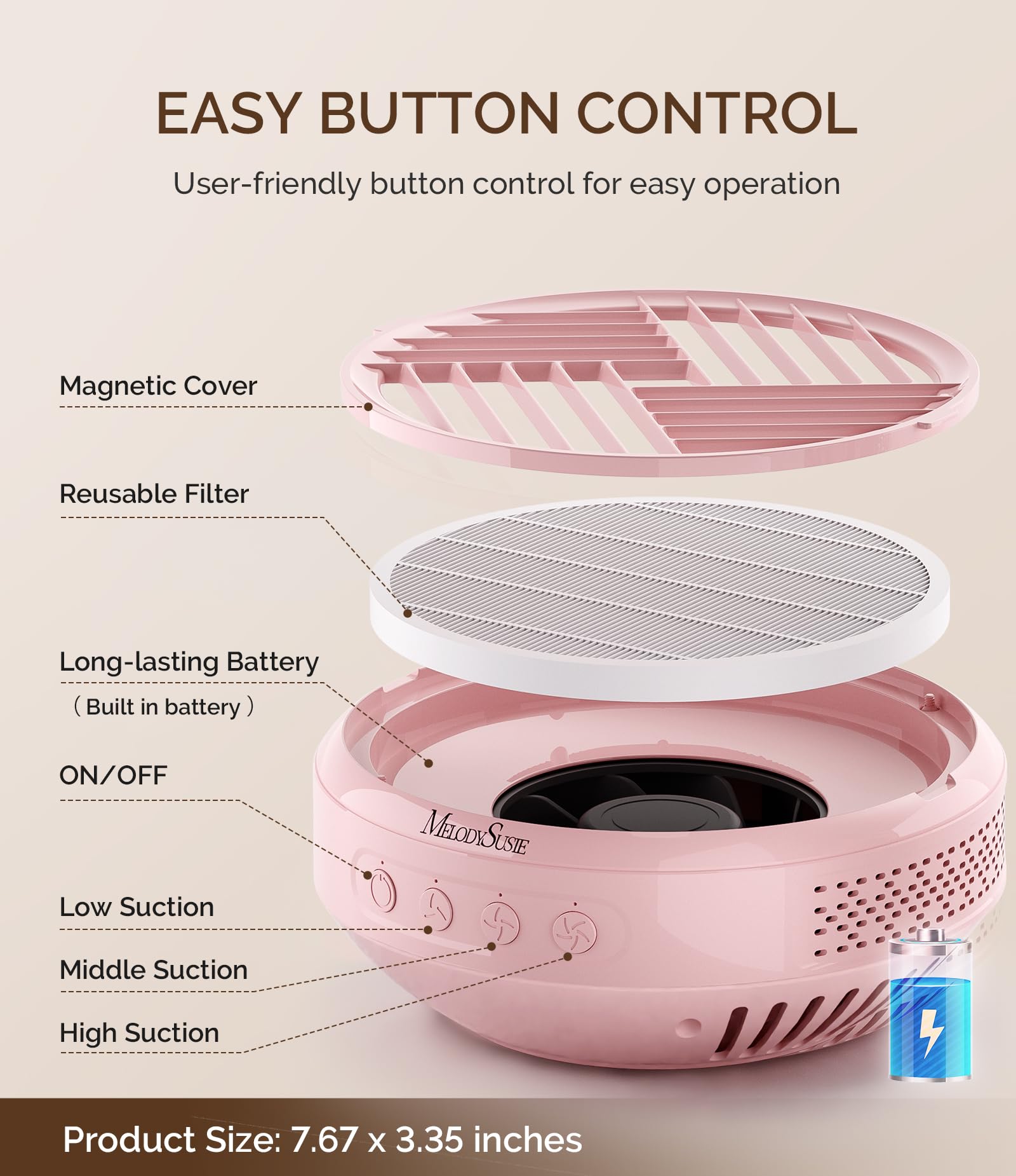 Amazon.com: MelodySusie Advanced Cordless Nail Dust Collector