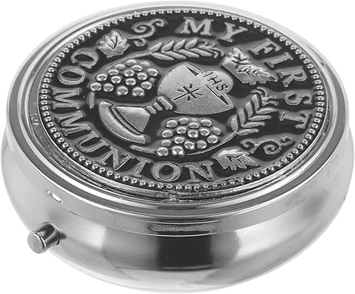 Miniatura 5 de BESPORTBLE Caja de recuerdo católico, caja de regalo de rosario, caja de metal, rosario sagrado rosario, collar de aleación de zinc, caja de