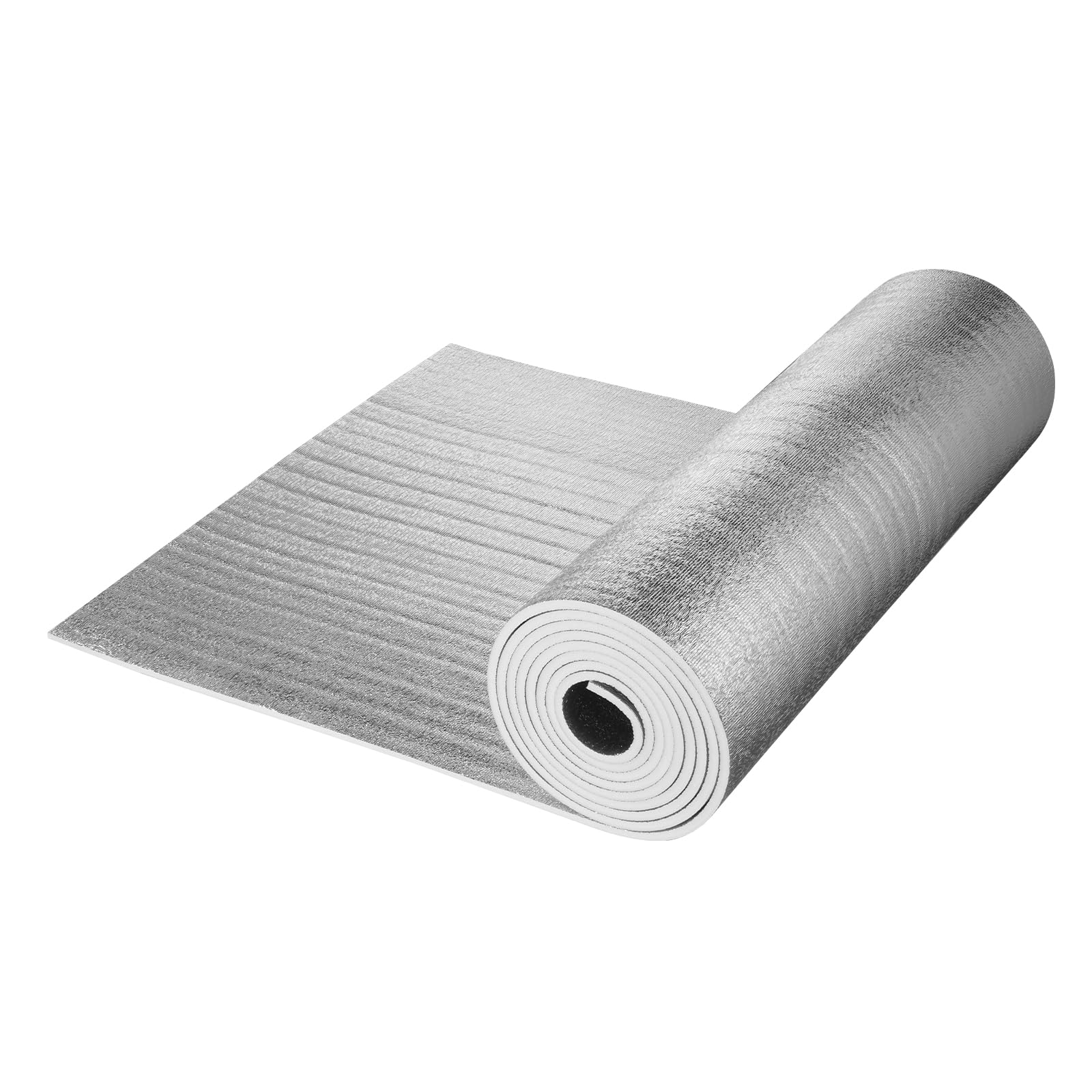 VEVOR Aislamiento Térmico Reflectante Doble Rollo de Aislamiento Barrera Radiante 7,62x1,22 m Núcleo de Espuma EPE Grosor de 15,1 mm Lámina de Aluminio de Doble Cara para Ventana, Techo de RV