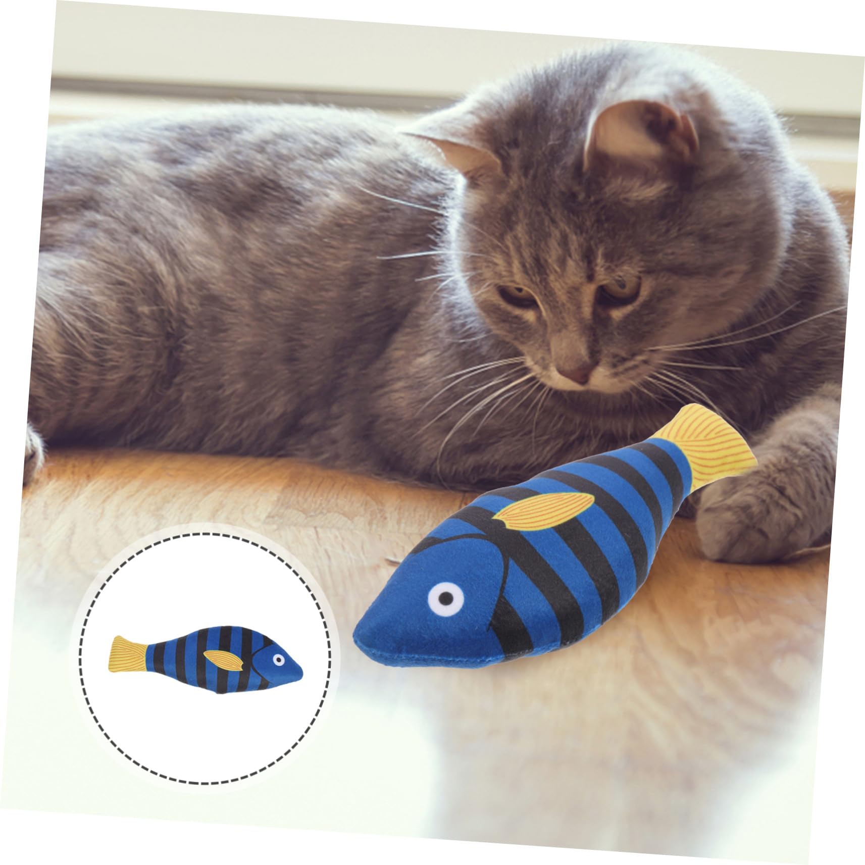 Abaodam Jouet pour Chat Poisson en Peluche Léger Cataire Naturel, Jouet à Mâcher Interactif pour Chatons, pour Stimuler et Divertir à L'intérieur