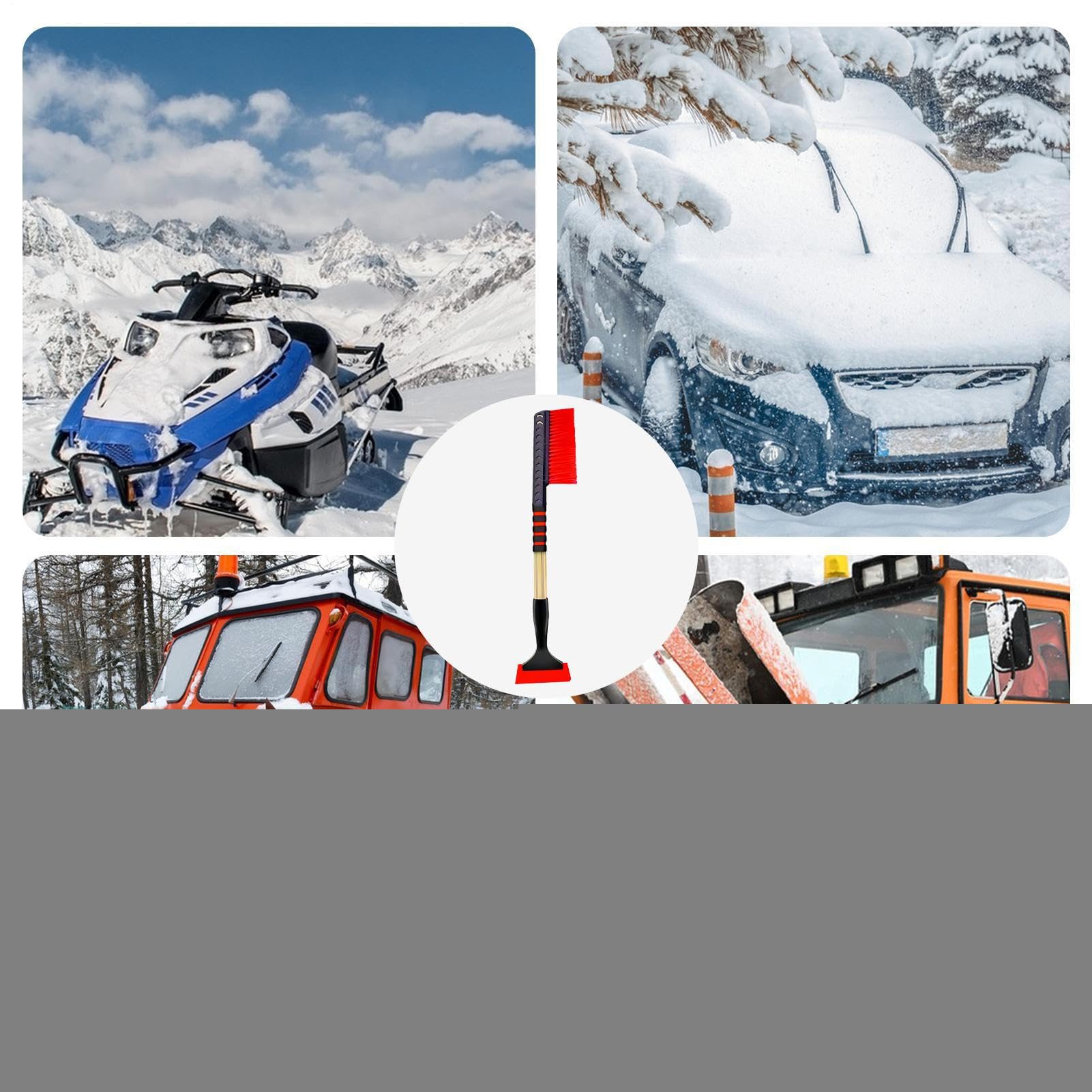 Raschia Ghiaccio Pala a Doppia Testa Estendibile | Spazzola Pala per Neve e Ghiaccio a Doppia Testa per Parabrezza Finestrino Camion Berlina Camper Inverno Pulizia Sicurezza