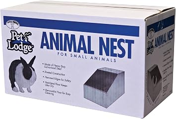 Pet Lodge Small Animal Nest | Substitute Natural Burrow or Den | Rabbit Nesting Box | Burrow Box for Small Animals