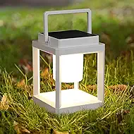 DAKAFUL Outdoor Table Lamp, Led Lamps for Nightstand, Solar Lanterns Outdoor Hanging for Patio Waterproof, Cordless Battery Operated Lamp, Rechargeable Solar Lantern for Reading, Decor, Camping