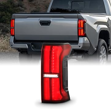 AKKON - Fits 2024-2026 Toyota Tacoma SR / SR5 LED Black Tail Light Passenger Right Side w/Side Marker Non-Tailgate Button