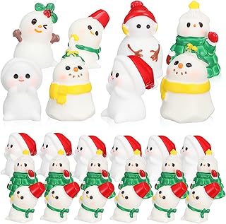Amosfun クリスマス オーナメント飾り 雪だるま ミニチュア置物 36個セット 卓上 書棚 かわいい 小さい クリスマスデコレーション オブジェ 装飾 インテリア雑貨 樹脂製