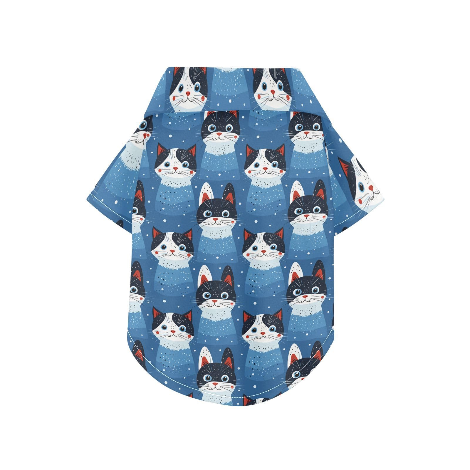Polo d'été pour chien 3XL motif chat bleu ciel léger