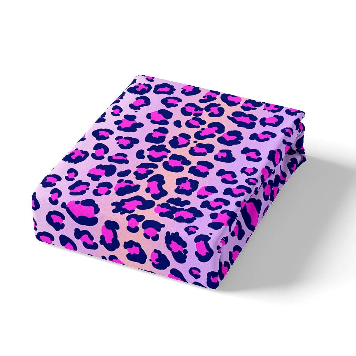 Loussiesd Juego de Funda de edredón de Leopardo Guepardo,de Animales Salvajes,niñas,niños,Colcha a Rayas,Individual 1 Funda de Almohada
