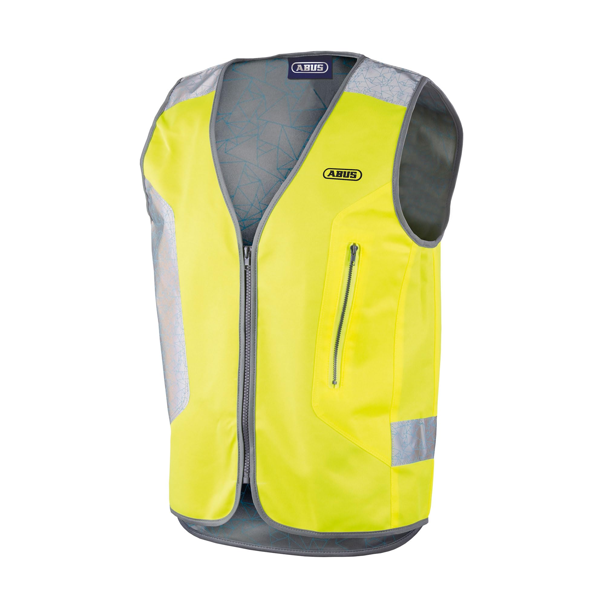 ABUS Warnweste Lumino Night Vest – Sicherheitsweste inkl. LED-Rücklicht – Gelb