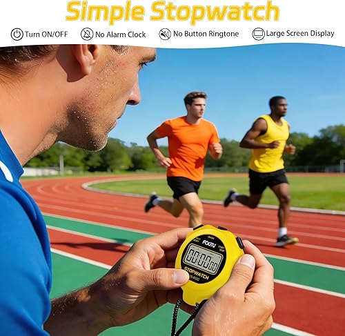 Miniatura 2 de FCXJTU Digital Simple Stopwatch Timer, No Bells, No Alarm, Simple Basic Operation, Silent, Clear Display, ON/Off, Large Display for Swimming Running
