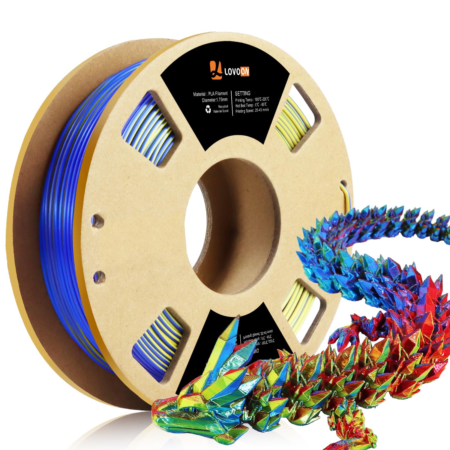 LOVOON Sample 3D Printer Pen Filament Silk PLA Small Spool 3D Pen Filament 1.75mm Gift for Child Filament, fit toybox 3D Printer&3D Printing Pen,Yellow/Red/Blue,200g/Small Spool