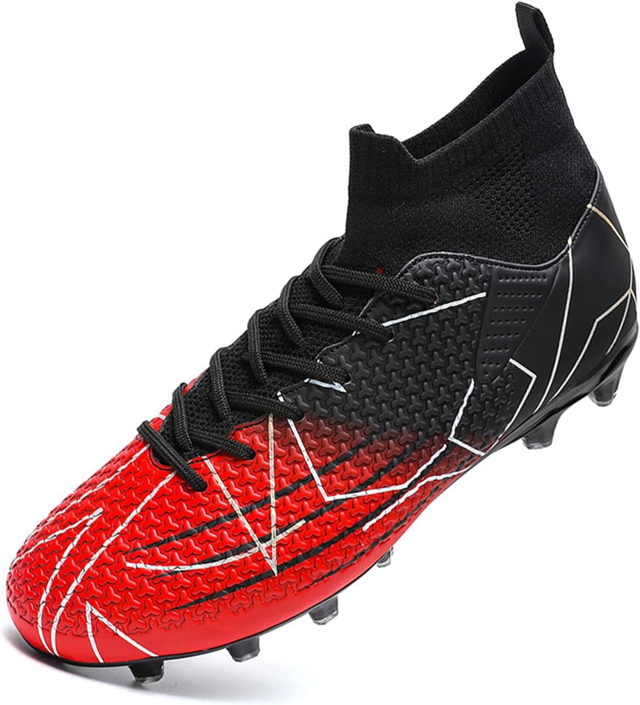 Men's and Women's Unisex High Top Football Boots Professional Outdoor Grass Indoor Training Football Shoes Anti Slip and Breathable Sports Shoes