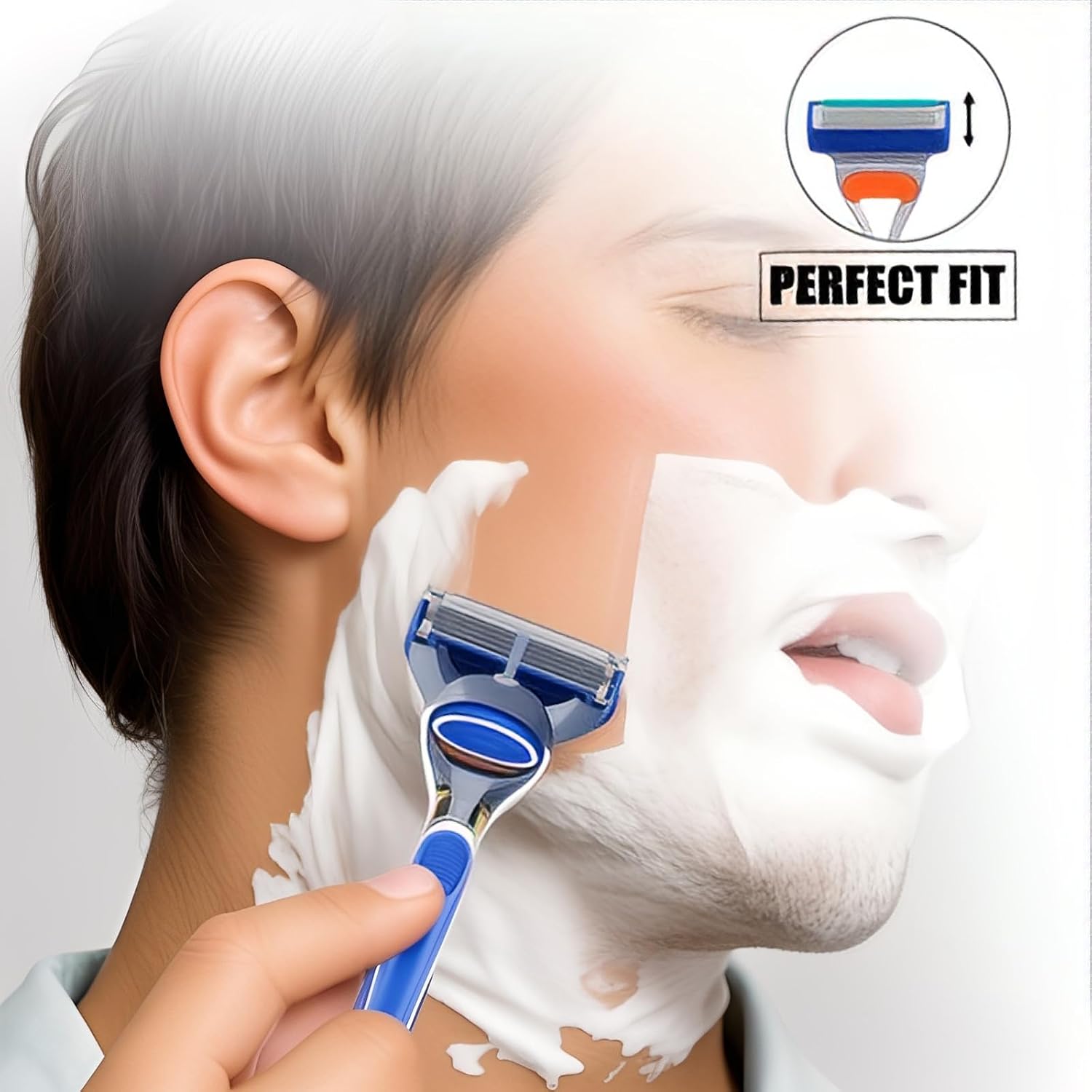 ONLY Compatible with Gillette Fusion 5 Handle,Ergonomic Metal Replacemen Handle Compatible with Gillette Fusion5 Razors for Men,Comfort and and Non-Slip,2Pack.(ONLY THE HANDLE)