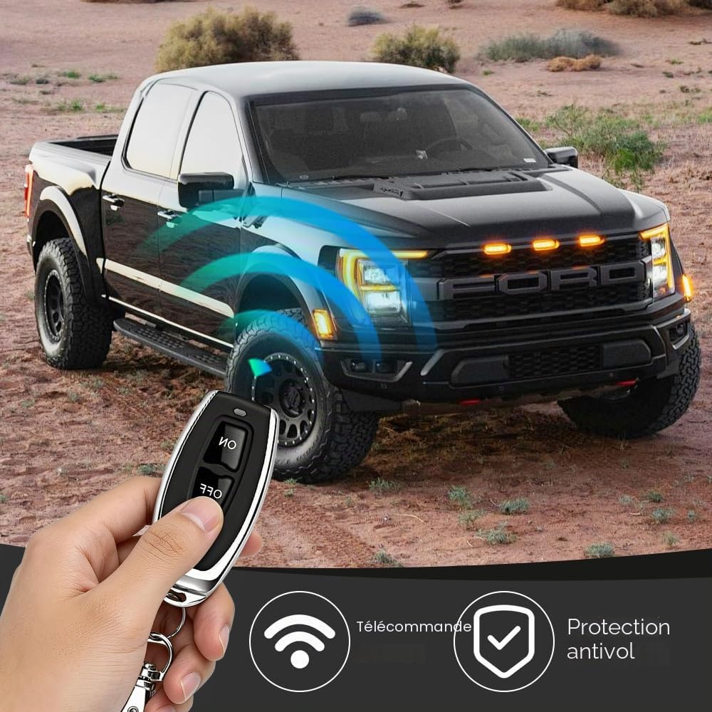 Coupe-batterie 12 V avec télécommande, interrupteur sans fil 12 V 200 A, coupe-batterie télécommandé sans fil pour voiture, coupe-batterie pour voiture, Kill Switch pour voiture, camping-car, bateau