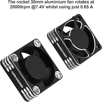 2 Paket RC Araba Motor Soğutma Fanı Soğutucu 28000 RPM Fırçasız ESC Soğutma Fanı RC Araba 1/8 1/10 540 550 Motor için (Siyah+Gümüş)