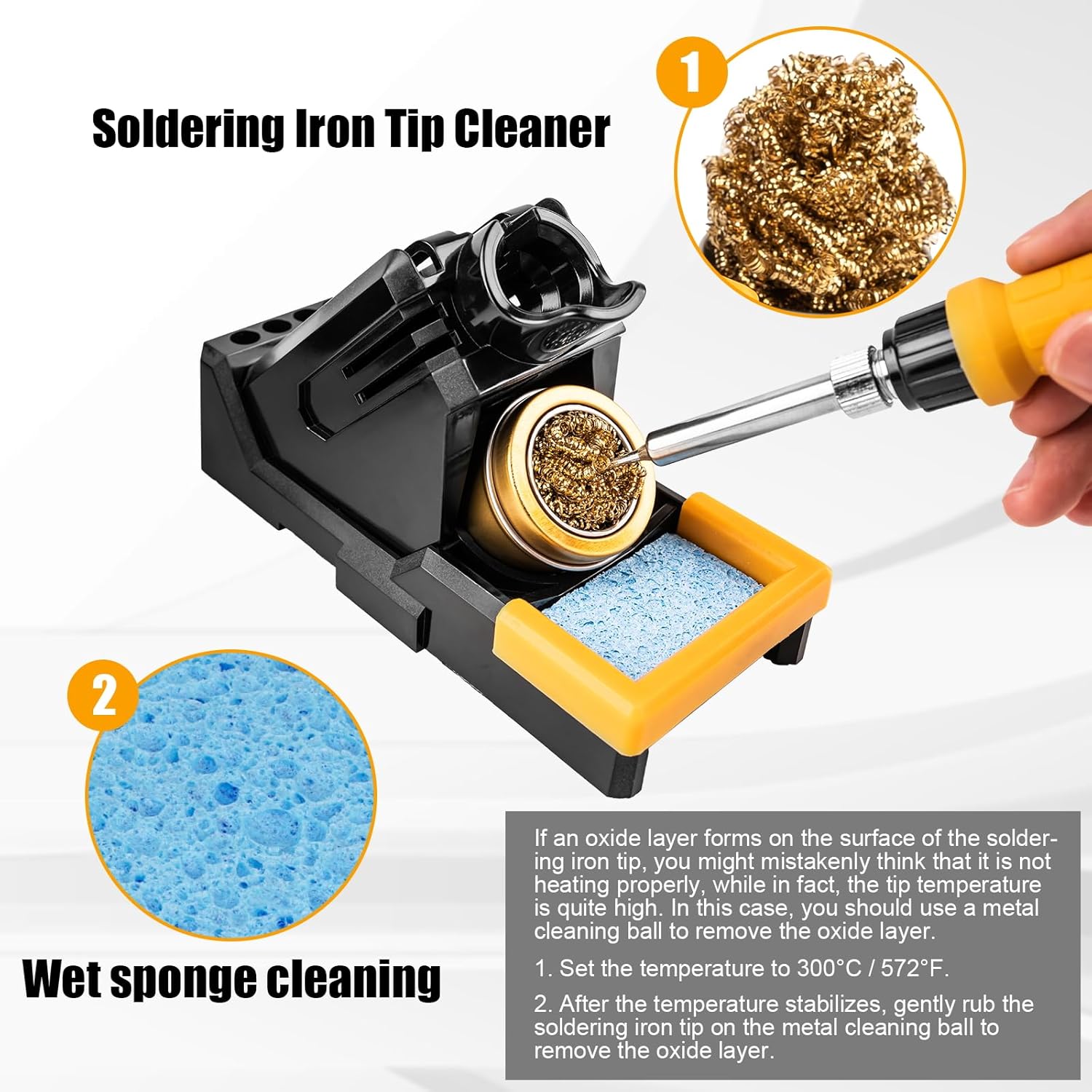 Siziviki Upgraded Soldering Station Kit - Fast Heating with ESD Safe Design, 5 Replaceable Soldering Iron Tips & 63.5oz Sturdy Construction - for Electronics Repair, DIY & Home Welding