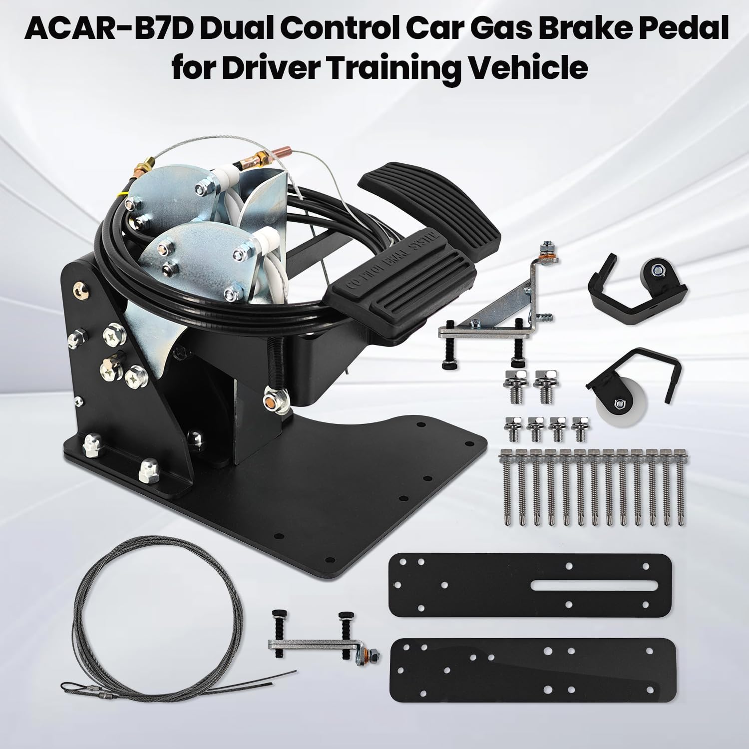 ACAR-B7D Right Hand Drive (RHD) Conversion Kit Universal Passenger Side Universal Gas and Brake Pedals for Driver Training Instructor & Student Driver & Postal Carrier ACARB7D