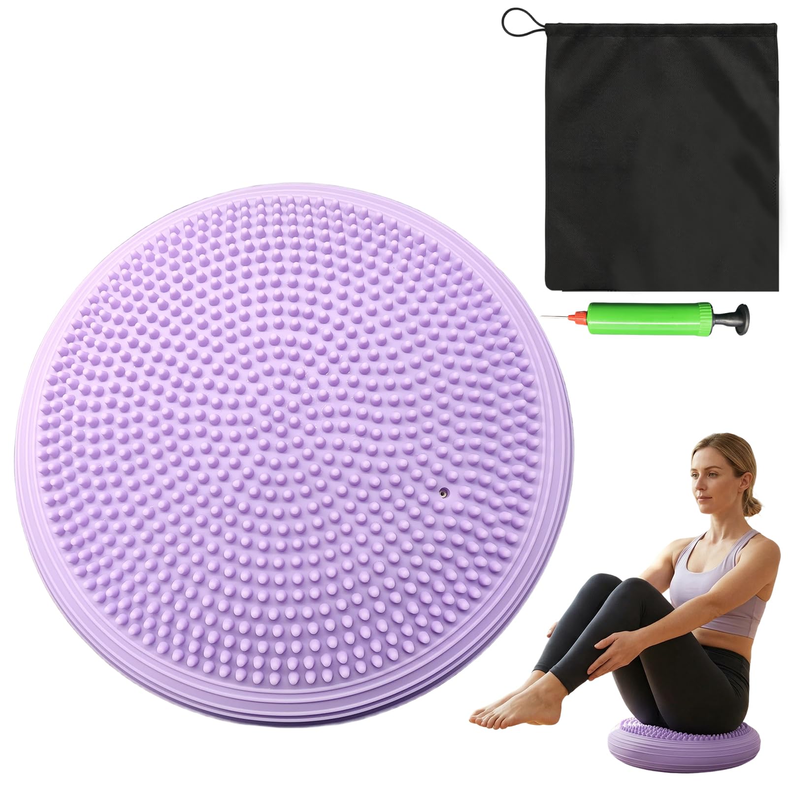 Coussin d'Équilibre Gonflable 34cm avec Pompe